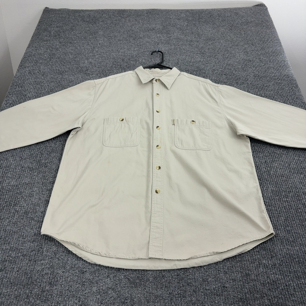 Fieldmaster Button Up Mens XL Khaki Cotton Long Sleeve Workwear Casual Style